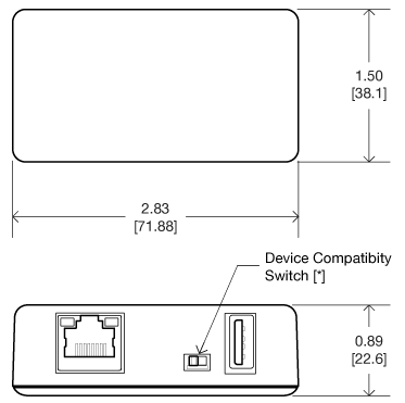 VidaPower CAT5 to USB Adapter Dimensions
