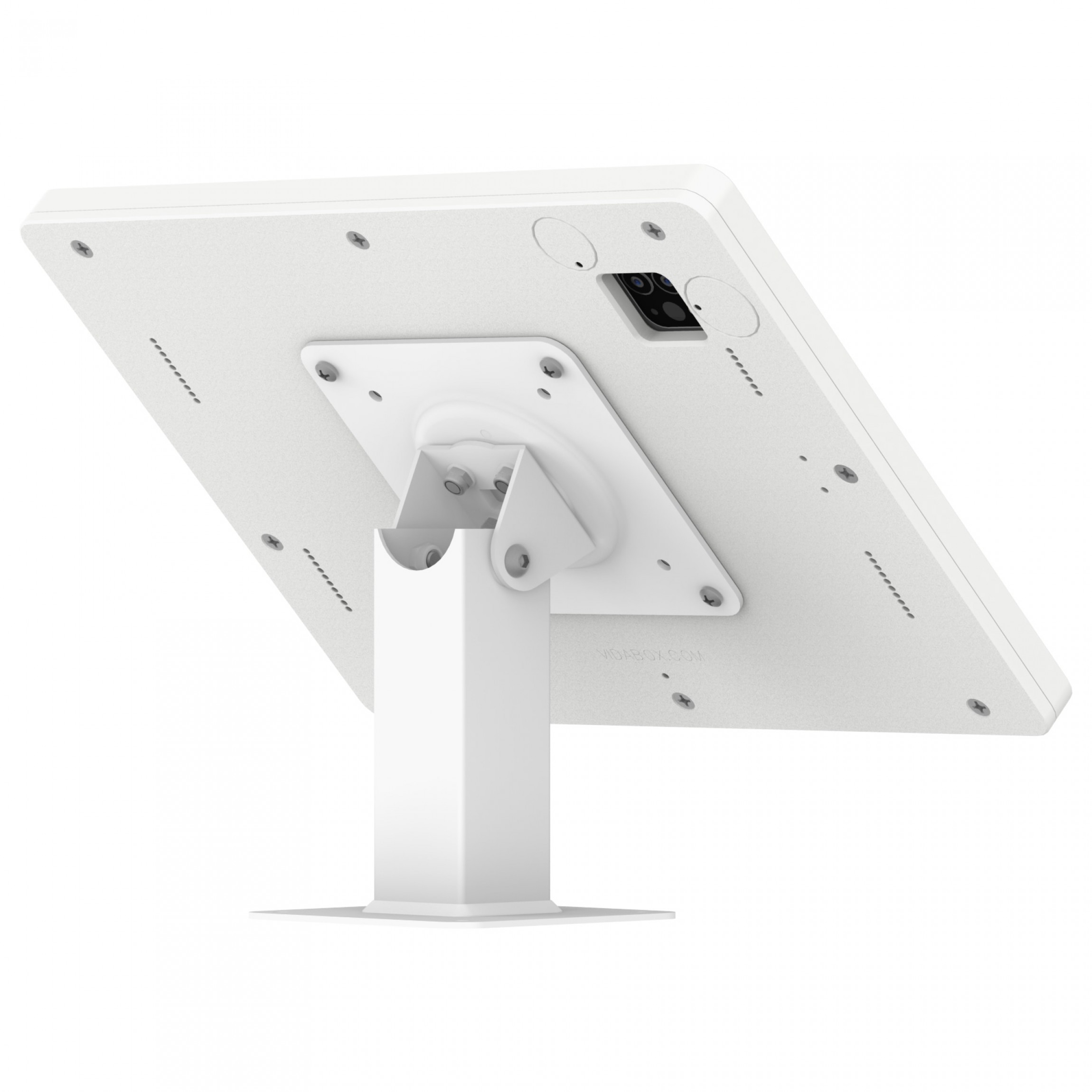 VidaMount iPad Mini 4 & 5 Home Button Covered Light Grey Enclosure w. 360  Rotate & Tilt Surface Mount