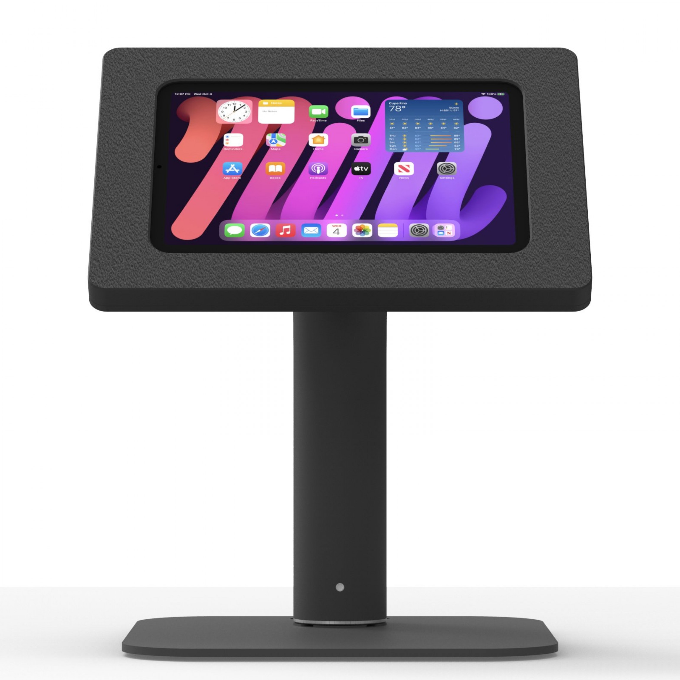 VidaMount iPad Mini (6th Gen) Black Enclosure w. Portable Fixed VESA Stand