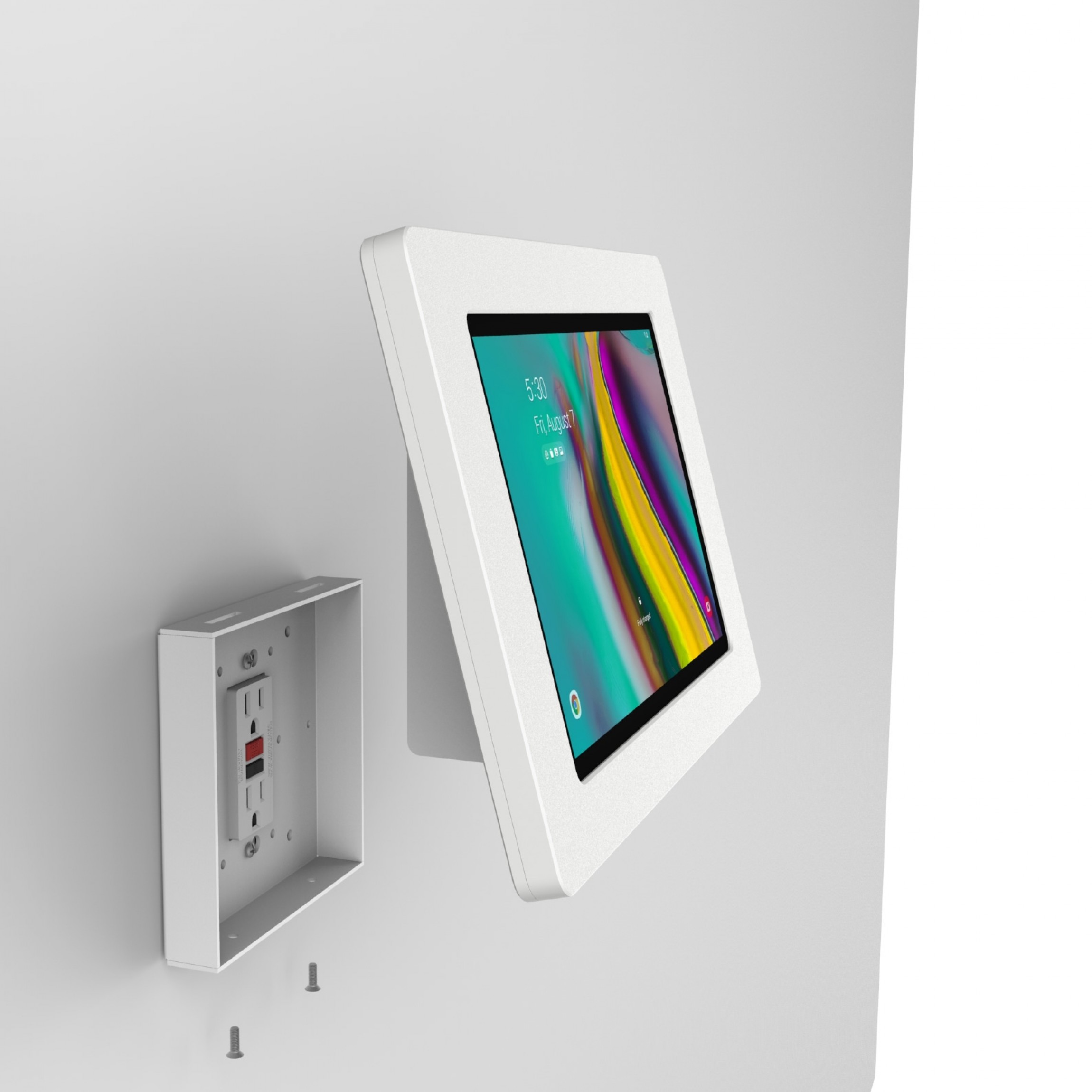 VidaMount Samsung Galaxy Tab S5e 10.5 White Enclosure w. Fixed Tilted