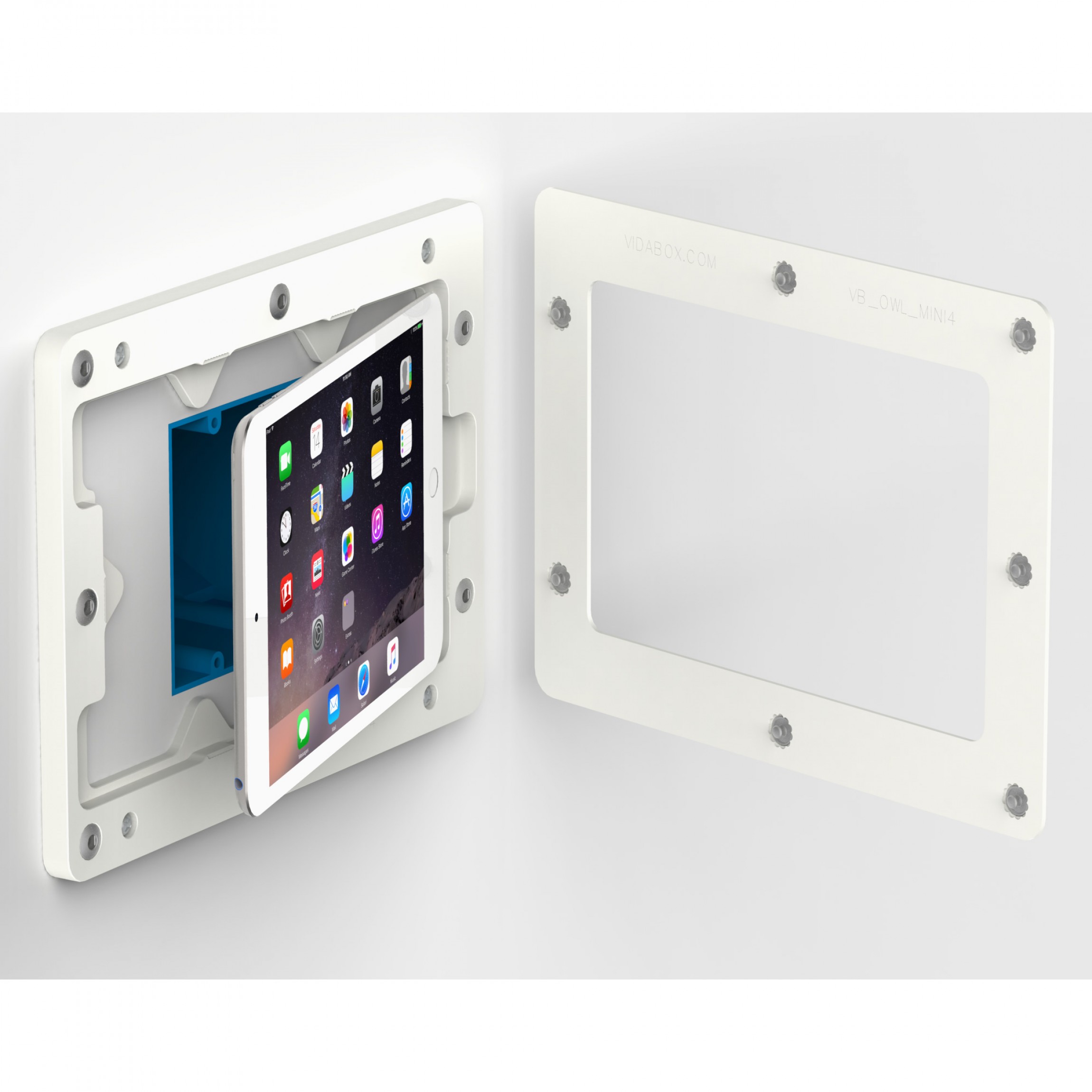 White - iPad mini 1, 2, 3 - VidaMount On-Wall Tablet Mount