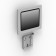 Disassembled View | Enclosed Samsung Galaxy Tab E 8.0 ChargeDOCK Wall Mount [Front Iso View] - Light Grey