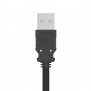 VidaPower High-Wattage Micro USB Cable - 15' (Black) - USB-A Male End / Top View
