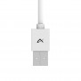 VidaPower High-Wattage USB to Lightning 90 degree Cable (Black) - Straight USB End / Top View