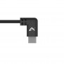 VidaPower High-Wattage USB-C to USB-C 90 degree Cable (Black) - 90 degree USB End / Top View