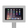 Fixed VESA Floor Stand - iPad Mini 1, 2 & 3 - Light Grey [Tablet Front 45 Degrees]