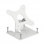 Adjustable Flip Mounting Bracket Affixed with (4) Screws Installed [Front Iso View] - White