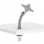 Behind-the-Surface Mounting Detail | Flexible Desk / Table Mount [Front Iso Exploded View] - Light Grey