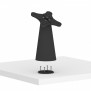 "Lite" Fixed Desk / Table Mount [Front Exploded Iso View] - Black