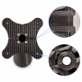 Detail View - Side Cable Exits & 3D Print Pattern | "Lite" Fixed Desk / Table Mount [Top View] - Black