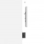 Assembly View | Tilting Enclosed Microsoft Surface Pro 12 Enclosure aligned on top of Wall Mount [Side Ortho View] - White