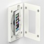 iPod Touch, Mounted onto US Gangbox - VidaMount On-Wall Enclosure Mount - White [Portrait, Assembly View]