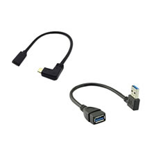 USB Extension Cables with right angle adapters