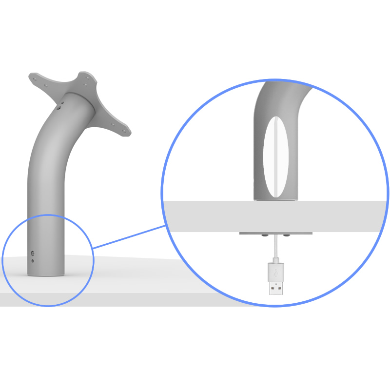 Fixed Neck VESA Surface Mount - Wire Management