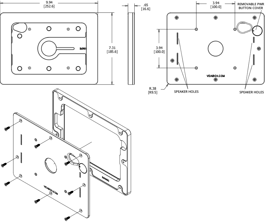 VidaMount VESA Enclosure iPad Mini 6th Gen Dimensions