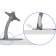 Cable Runs thru The Stand | Flexible Desk / Table Stand [Side Ortho X-Ray View] - Light Grey