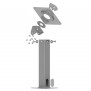 9-inch tall - 360 Rotating & Tilting Mounting Bracket - Desk Mount Orientation [Front Iso Exploded View] - Light Grey