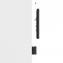 Assembly View | Tilting Enclosed Samsung Galaxy Tab A11+ 11" Enclosure aligned on top of Wall Mount [Side Ortho View] - Black