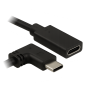 Connectors' Detail Isometric View | VidaPower 4k Video (HDMI passthru), 10Gbps Data, 60W USB-C 3.2 Extension Cable - 11-in (280mm)