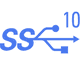 USB-C SuperSpeed 10 Gigabits per Second Icon
