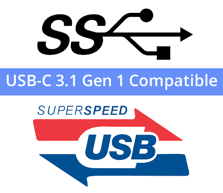 Requires USB-C 3.1 Gen 1 or better cable