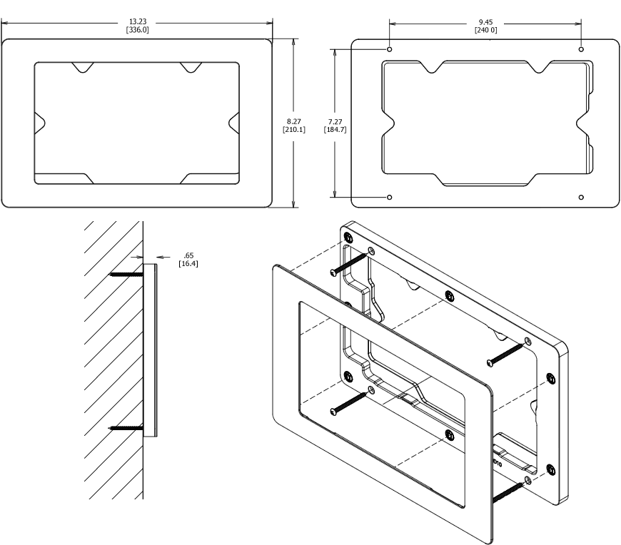 VidaMount On-Wall Enclosure Amazon Fire HD10 Dimensions