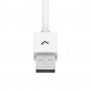 VidaPower High-Wattage USB to Lightning 90 degree Cable (Black) - Straight USB End / Front Top View