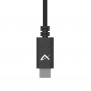 VidaPower High-Wattage USB-C to USB-C 90 degree Cable (Black) - Straight USB End / Top View