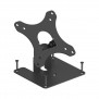 Adjustable Flip Mounting Bracket Affixed with (4) Screws Installed [Front Iso View] - Black