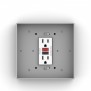 Fixed Tilt Wall Bracket Mounted onto a US Decora Style outlet - Light Grey
