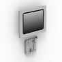 Disassembled View | Enclosed iPad Air 1, Air 2, Pro 9.7, & iPad 9.7 (5th / 6th Gen) ChargeDOCK Wall Mount [Front Iso View] - Light Grey