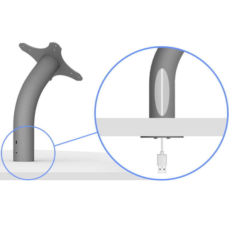 Fixed Neck VESA Surface Mount - Wire Management