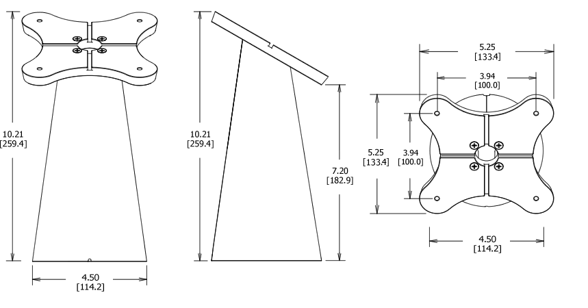 Fixed Surface VESA Mount Lite Dimensions