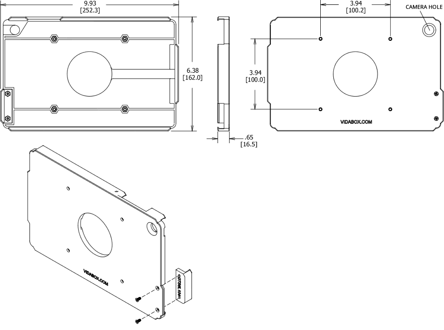 VidaMount Open VESA Enclosure Samsung Galaxy Tab S6 Lite 10.4 Dimensions