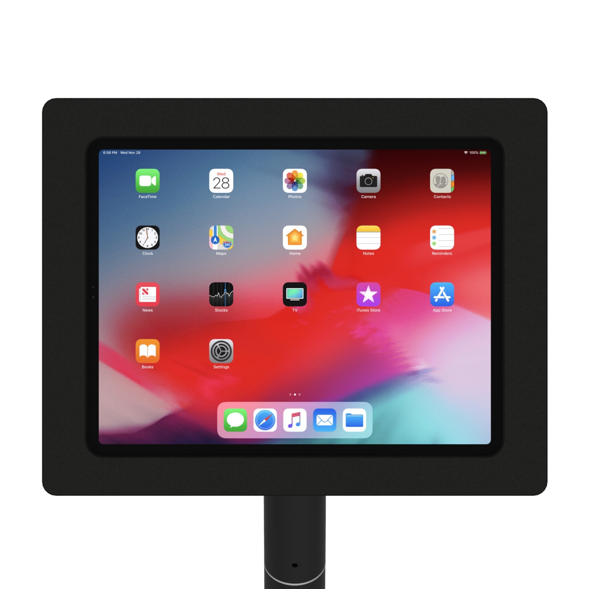 VidaMount 12.9inch iPad Pro 3rd Gen Black Enclosure w. Fixed Floor