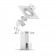360 Rotating & Tilting Mounting Bracket - Desk Mount Orientation [Front Iso Exploded View] - White