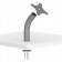 Behind-the-Surface Mounting Detail | Fixed Desk / Table Surface Mounting Bracket [Front Iso Exploded View] - Light Grey