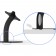 Cable Runs thru The Stand | Fixed Desk / Table Stand [Side Ortho X-Ray View] - Black