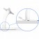 Cable Runs thru The Stand | Fixed Desk / Table Stand [Side Ortho X-Ray View] - White