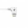 VidaPower High-Wattage USB-C to Lightning 90 degree Cable (White) - 90 degree Lightning End / Front Top View