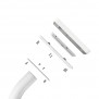 Fixed VESA Floor Stand - Samsung Galaxy Tab E 8.0 - White [Tablet Assembly Side View]