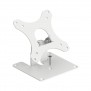 Adjustable Flip Mounting Bracket w. Rotation / Single Screw Installed [Front Iso View] - White