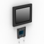 Disassembled View | Fixed Enclosed Microsoft Surface Pro 12 Removable Wall Mount [Front Iso View] - Black