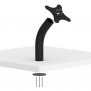 Behind-the-Surface Mounting Detail | Fixed Desk / Table Surface Mounting Bracket [Front Iso Exploded View] - Black