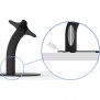 Cable Runs thru The Stand | Fixed Desk / Table Stand [Side Ortho X-Ray View] - Black