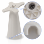 Detail View - Front Cable Exit & 3D Print Pattern | "Lite" Fixed Desk / Table Mount [Front Iso View] - White