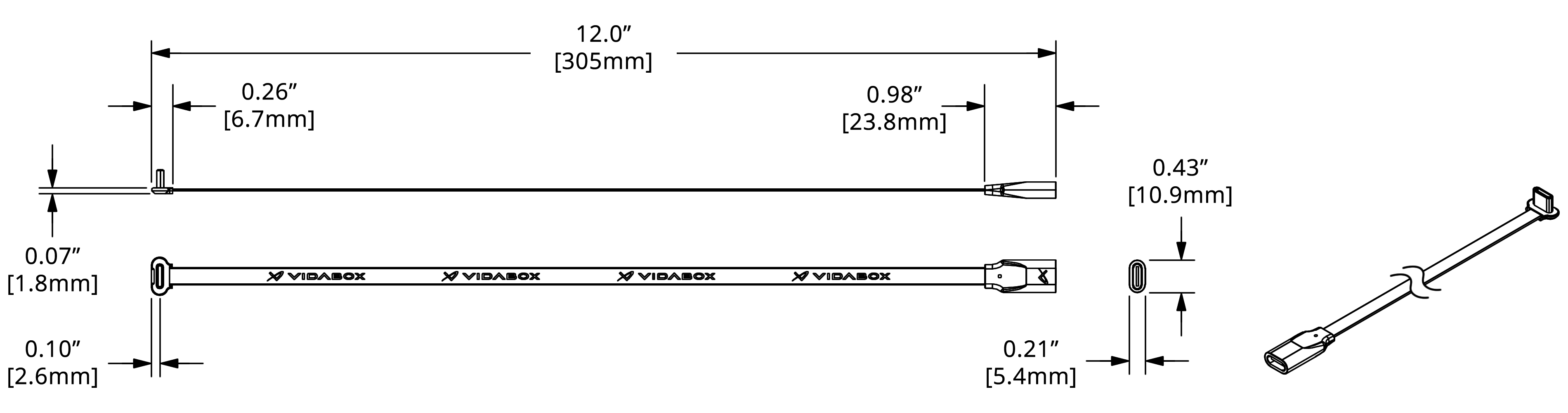 USB-C Ribbon Cbale Dimensions