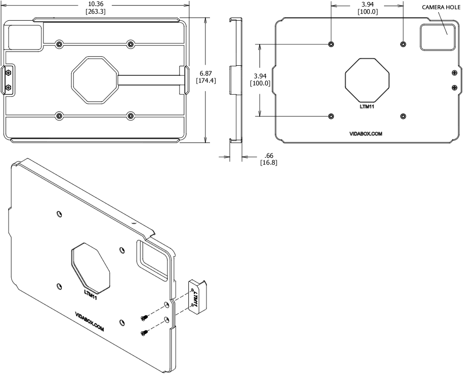 VidaMount OPNEVESA Enclosure Lenovo Tab M11 Dimensions