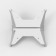 Flippable Desk Stand - No Tablet Enclosure [Front Tilted View] - White