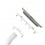 Fixed VESA Floor Stand - iPad 2, 3 & 4 - White [Tablet Assembly Side View]